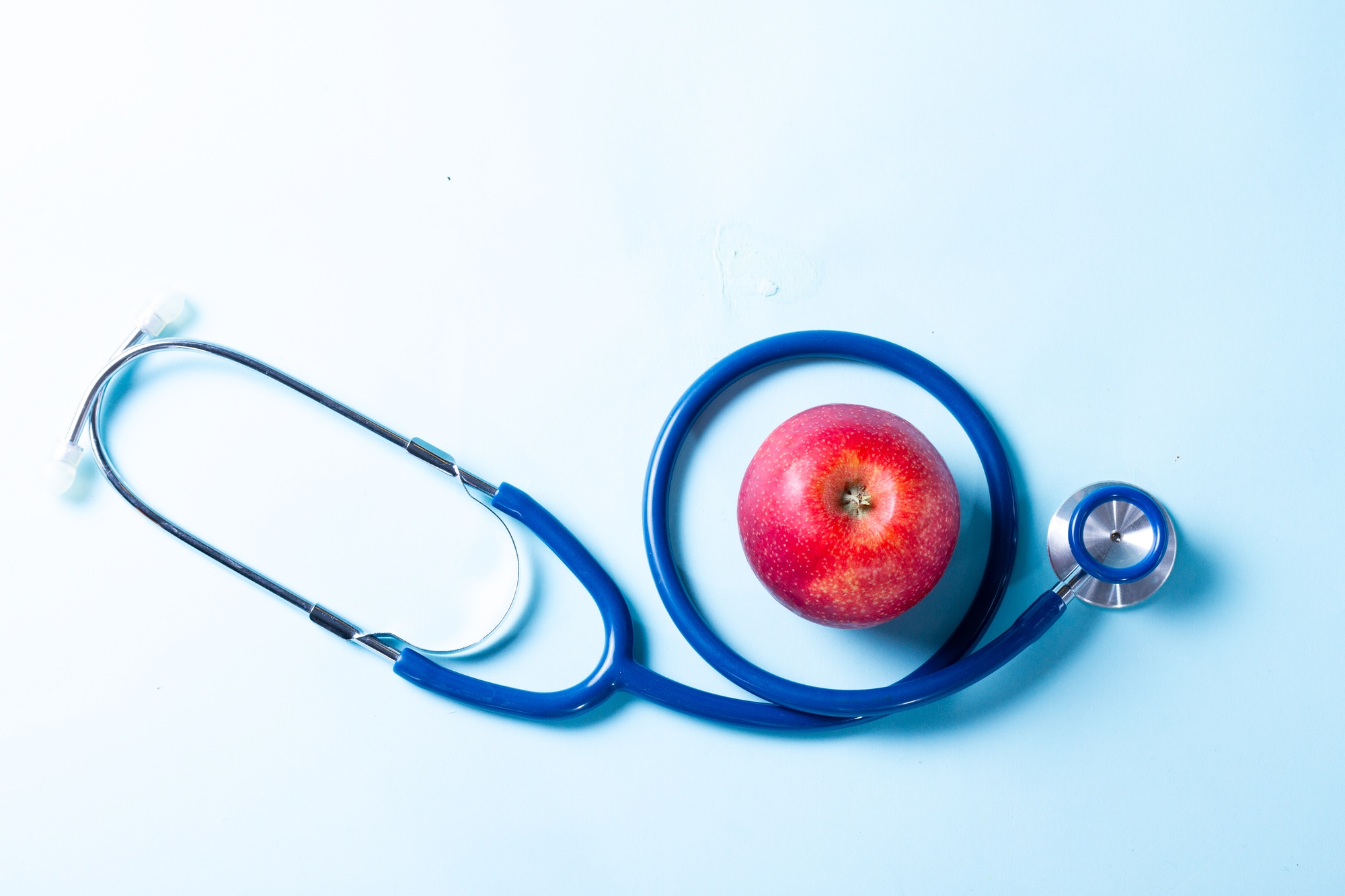 Healthcare concept on blue